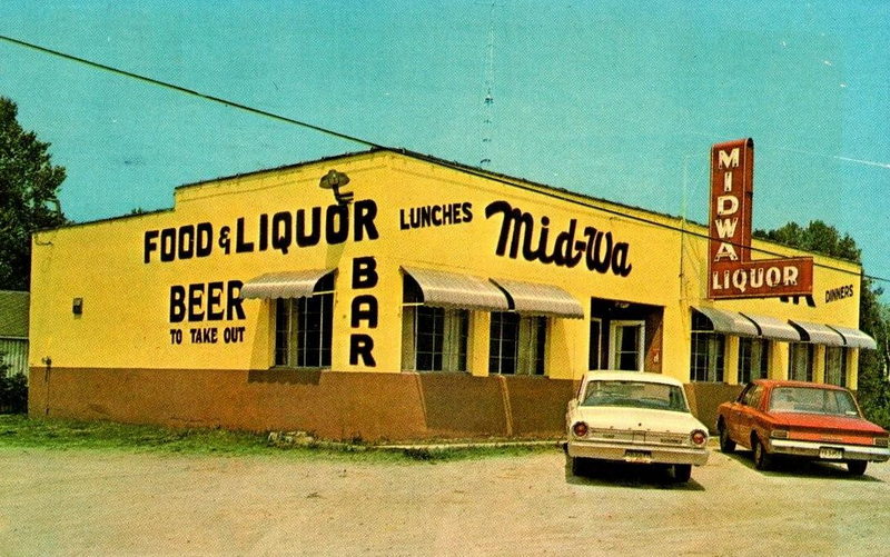 Mid-War Bar (John Henrys) - Vintage Postcard Mid-Wa (newer photo)